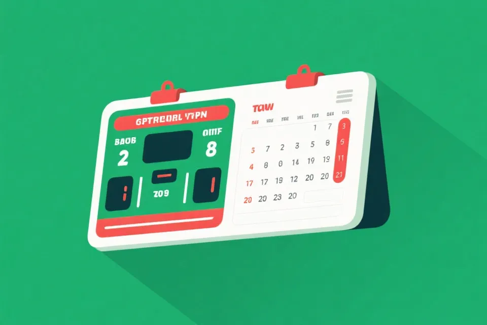 賽程表與比賽資訊示意圖